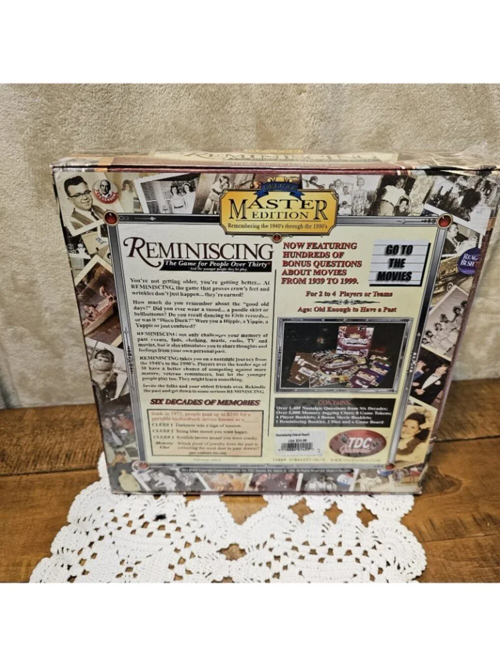 New/Sealed REMINISCING Board Game DELUXE MASTER EDITION 1940s-1990s TDC Games
